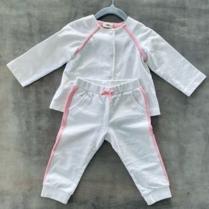FENDI lounge set, white track suit for baby 12M